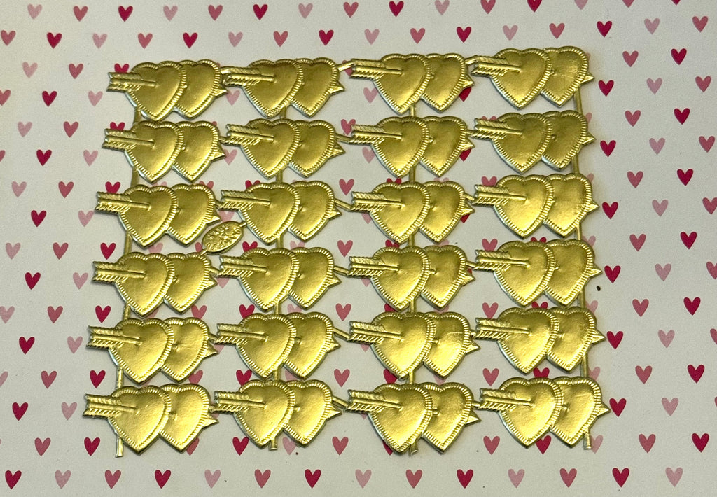 Gold Dresden Valentine Hearts & Arrows