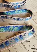 Colorful Antique French Rose Floral Jacquard Ribbon