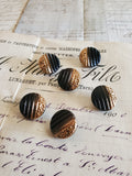 6 Vintage Art Deco Glass Buttons