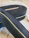 Antique Silk Black Military Trim with Gold Stripe