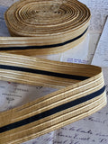 Gold Thread Antique Military Lace with Black Silk Stripe