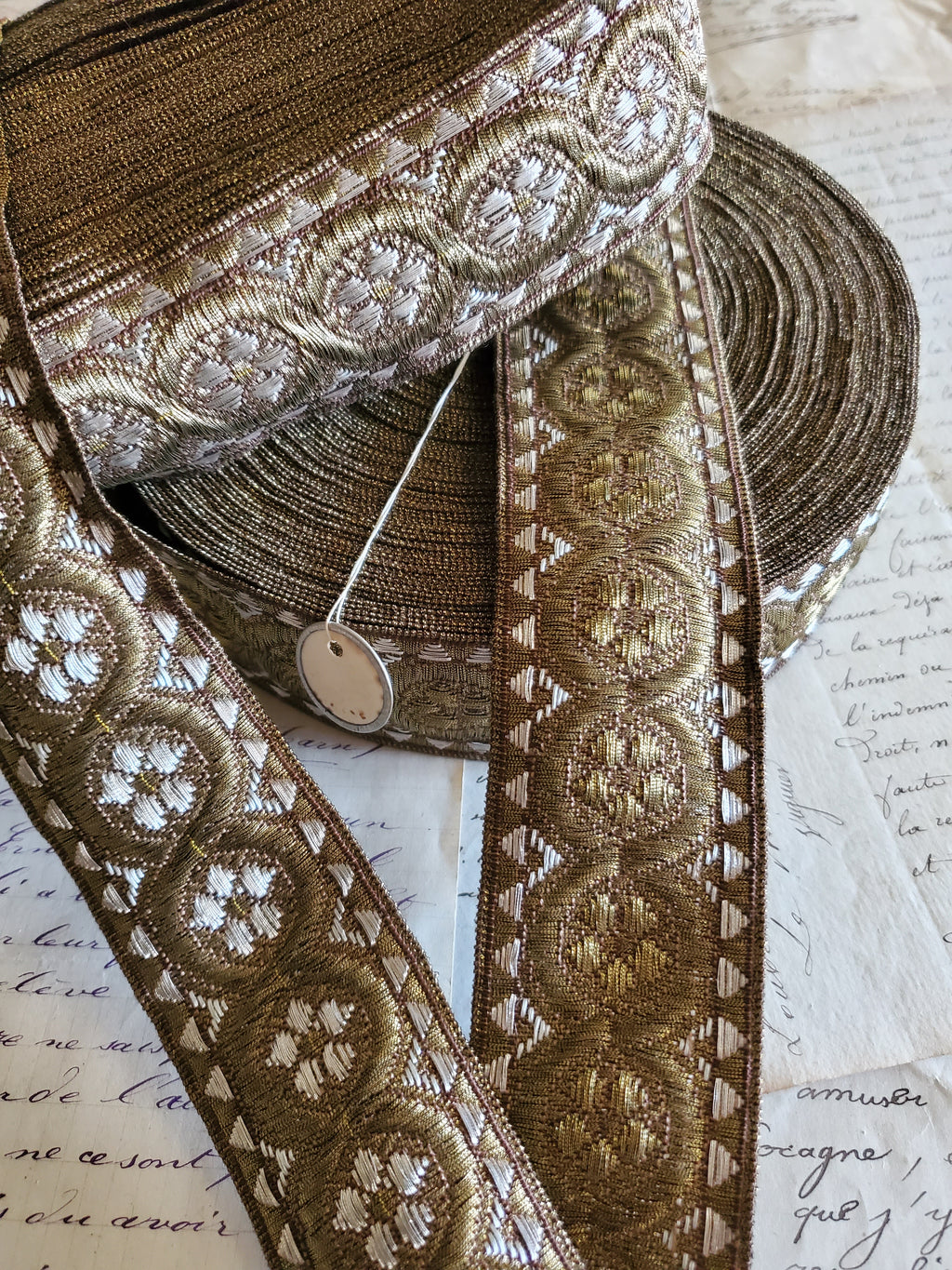 Antique Metallic Bronze and Silk Ecclesiastic Trim - 2 colors