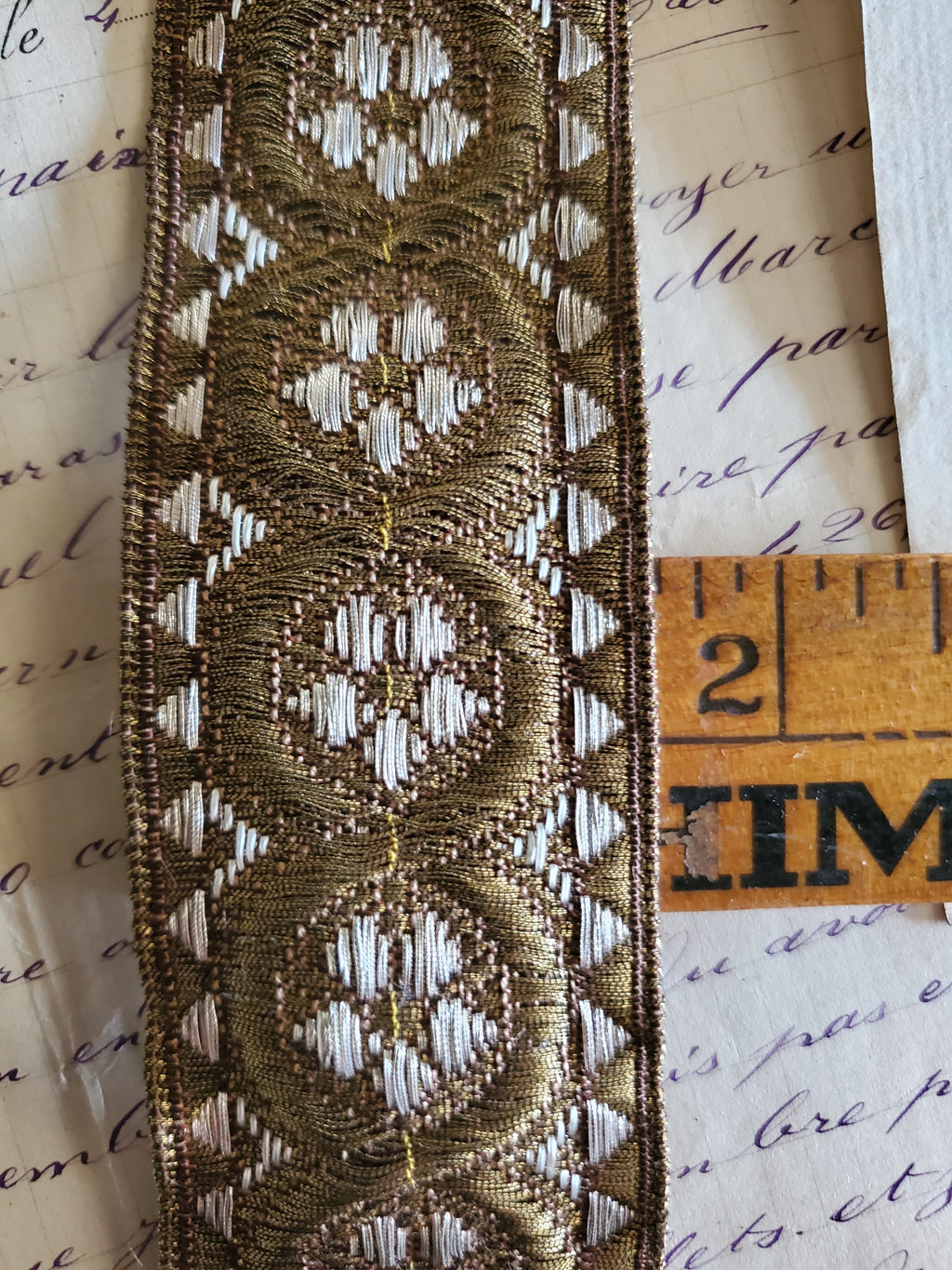 Antique Metallic Bronze and Silk Ecclesiastic Trim - 2 colors