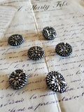 1940's Black & Gunmetal Buttons - set of 6