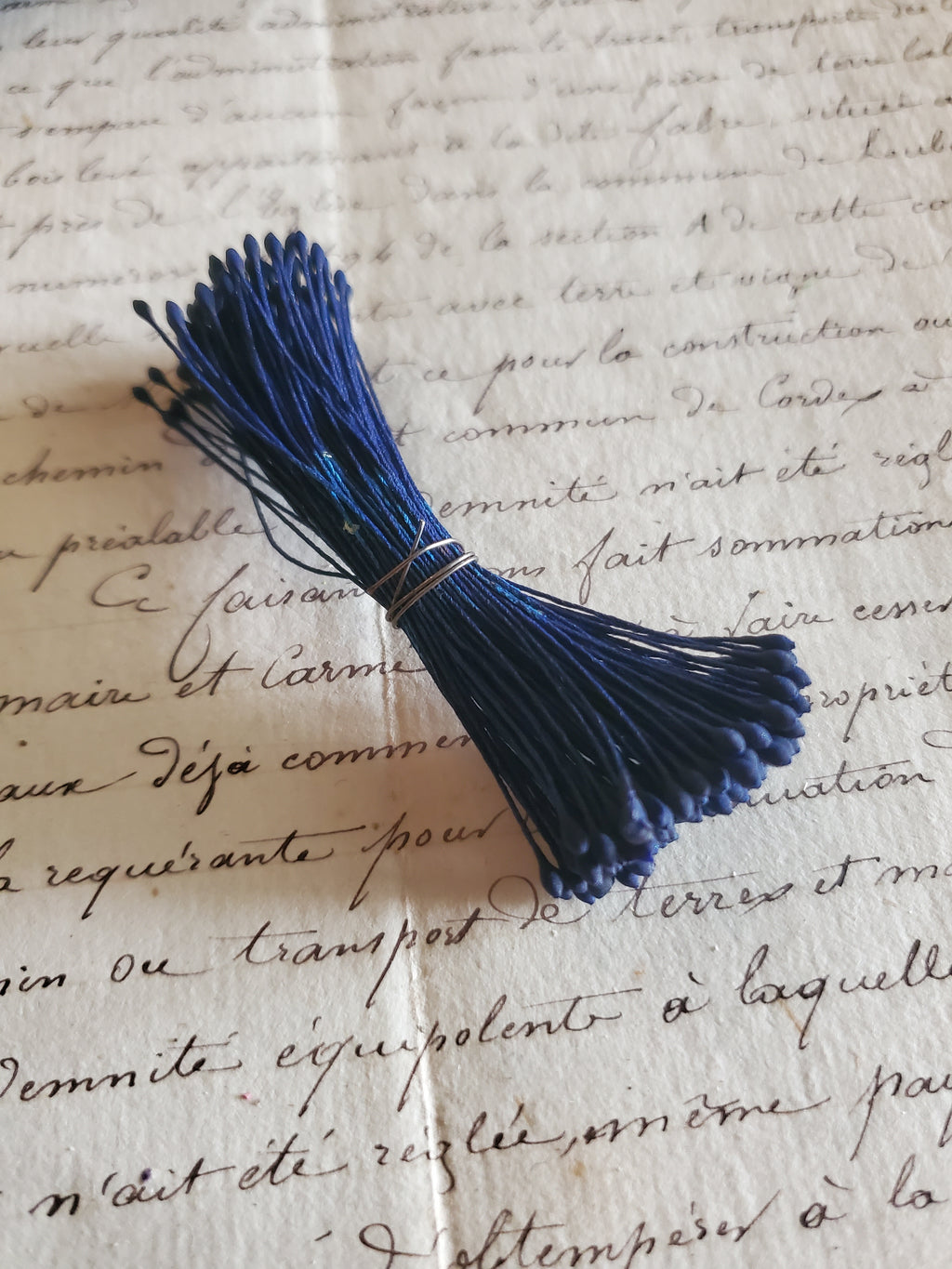 Vintage Navy Blue Stamens
