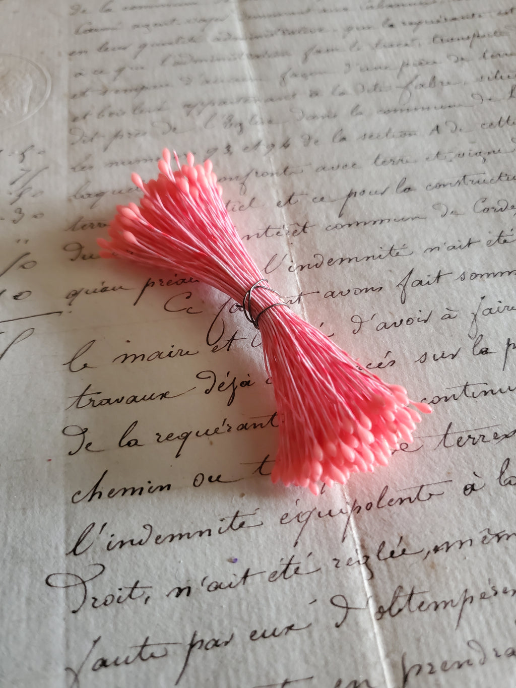 Vintage Neon Pink German Stamens