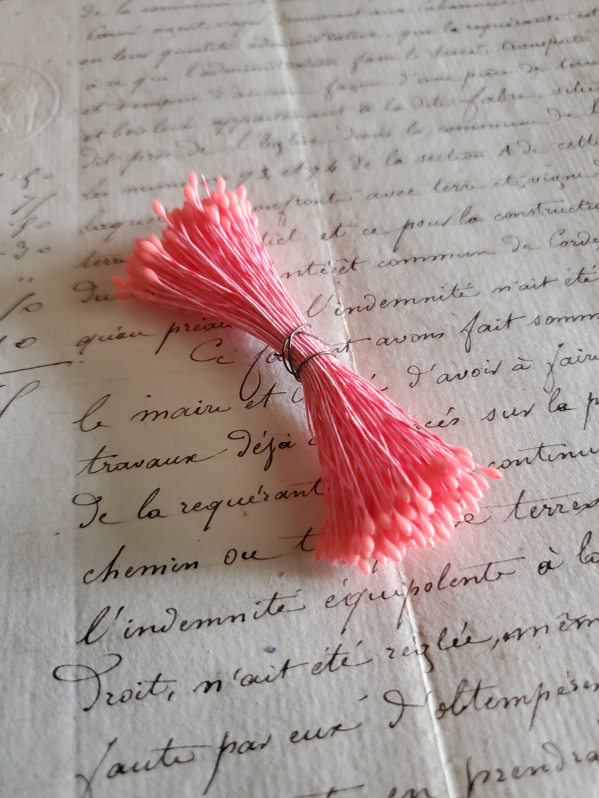 Vintage Neon Pink German Stamens