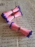 Vintage German Pink and Purple Stamens - 1 bunch