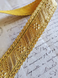 Antique Floral and Vine Scalloped Ecclesiastic Gold Thread Trim