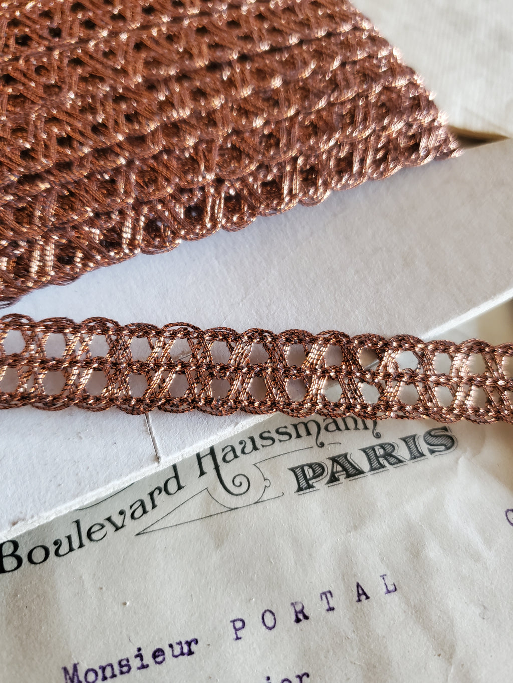 Bronze Metallic Thread French Trim - 4 Styles