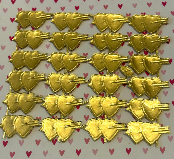 Gold Dresden Valentine Hearts & Arrows