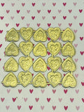 Gold Dresden Valentine Hearts W/Flowers