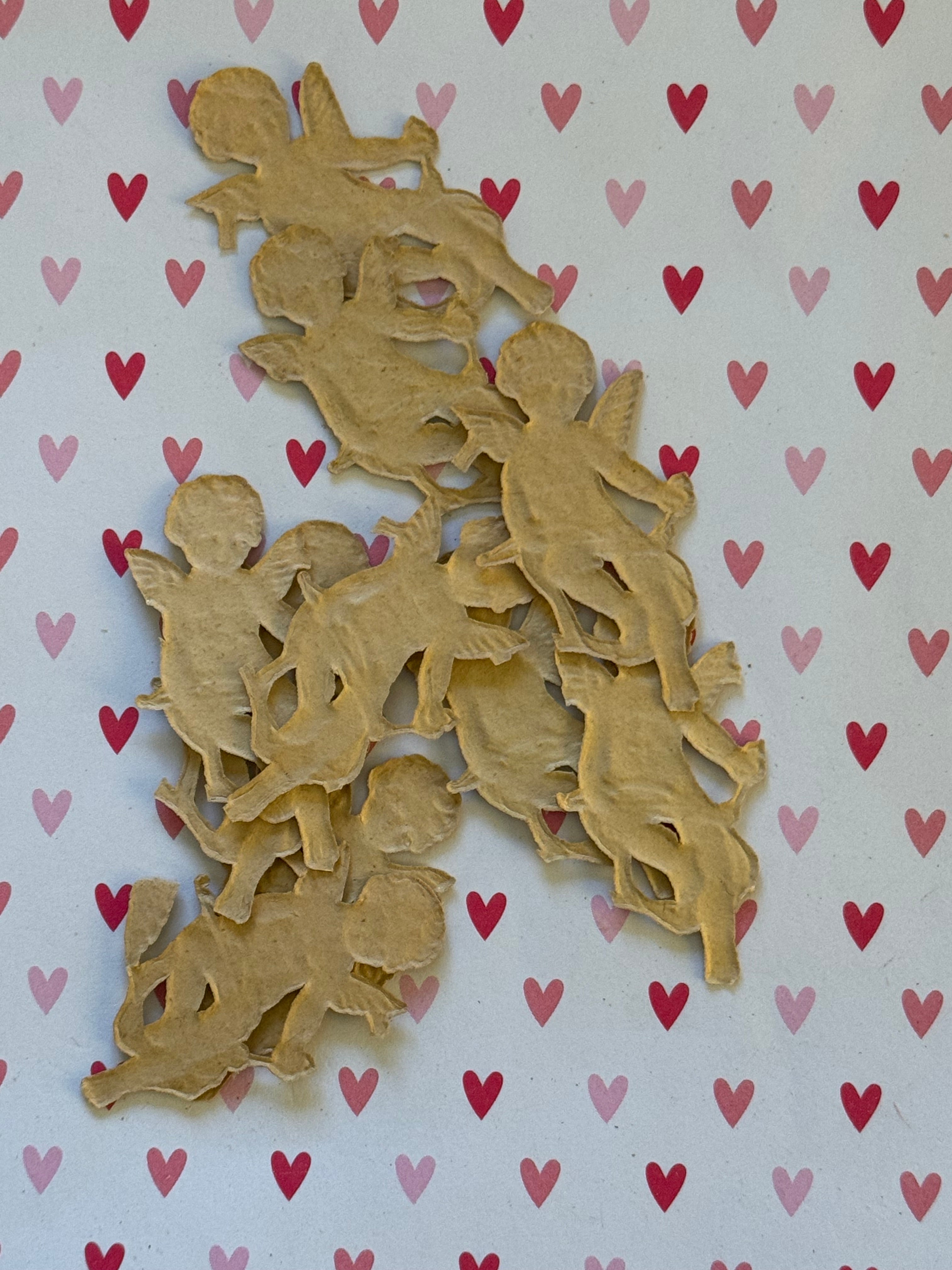 Gold Dresden Cupids 12 Pcs