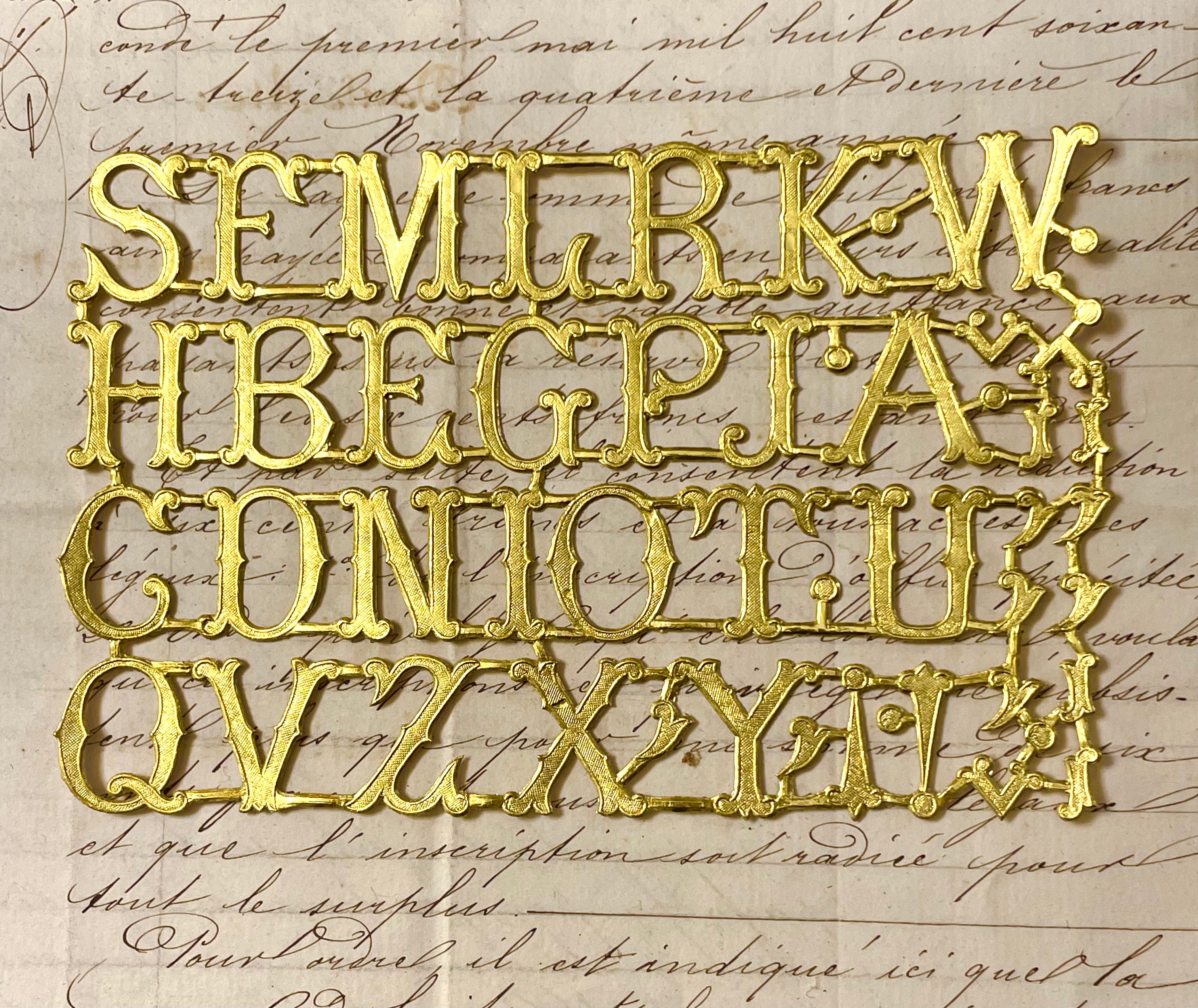 Gold Dresden Alphabet Letters - 2 Colors