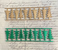 Gold & Green Dresden Xmas Tree Scrap 10 pcs