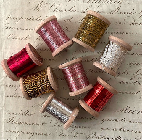 Tinsel Treasure Metallic Thread Gift Box Gold Silver Red Pink Valentine Mix