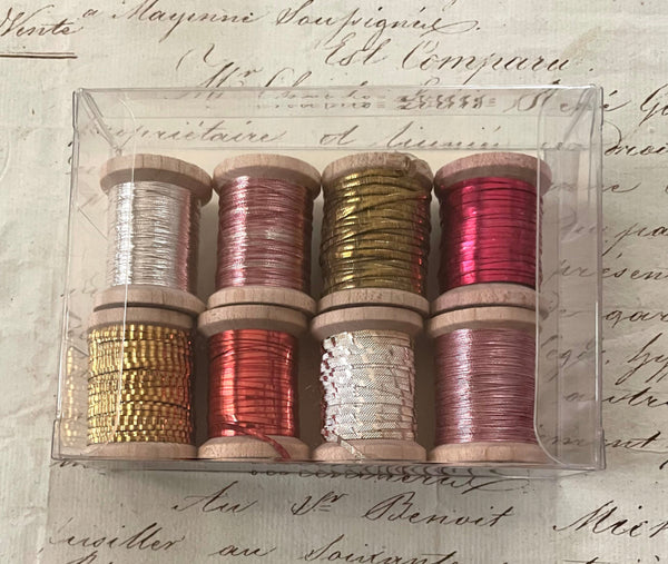 Tinsel Treasure Metallic Thread Gift Box Gold Silver Red Pink Valentine Mix