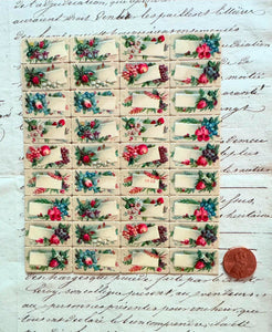 Miniature Victorian Floral Calling Card Scrap