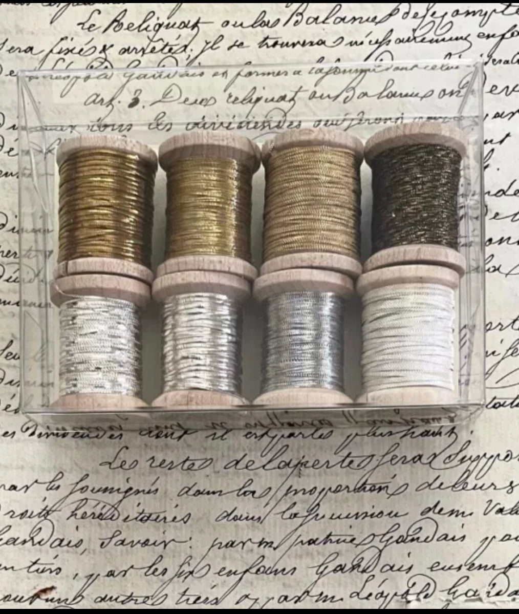 Tinsel Treasure Metallic Thread Gift Box Gold/Silver