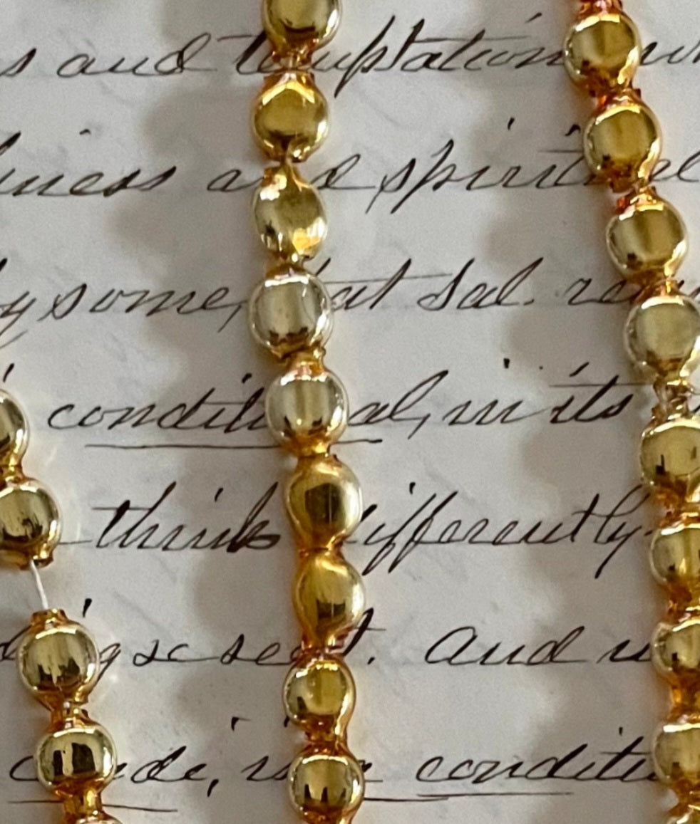 48pcs Antique Gold Flat Mercury Glass Beads Made in Japan