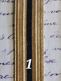 Gold Thread Antique Military Lace with Black Silk Stripe