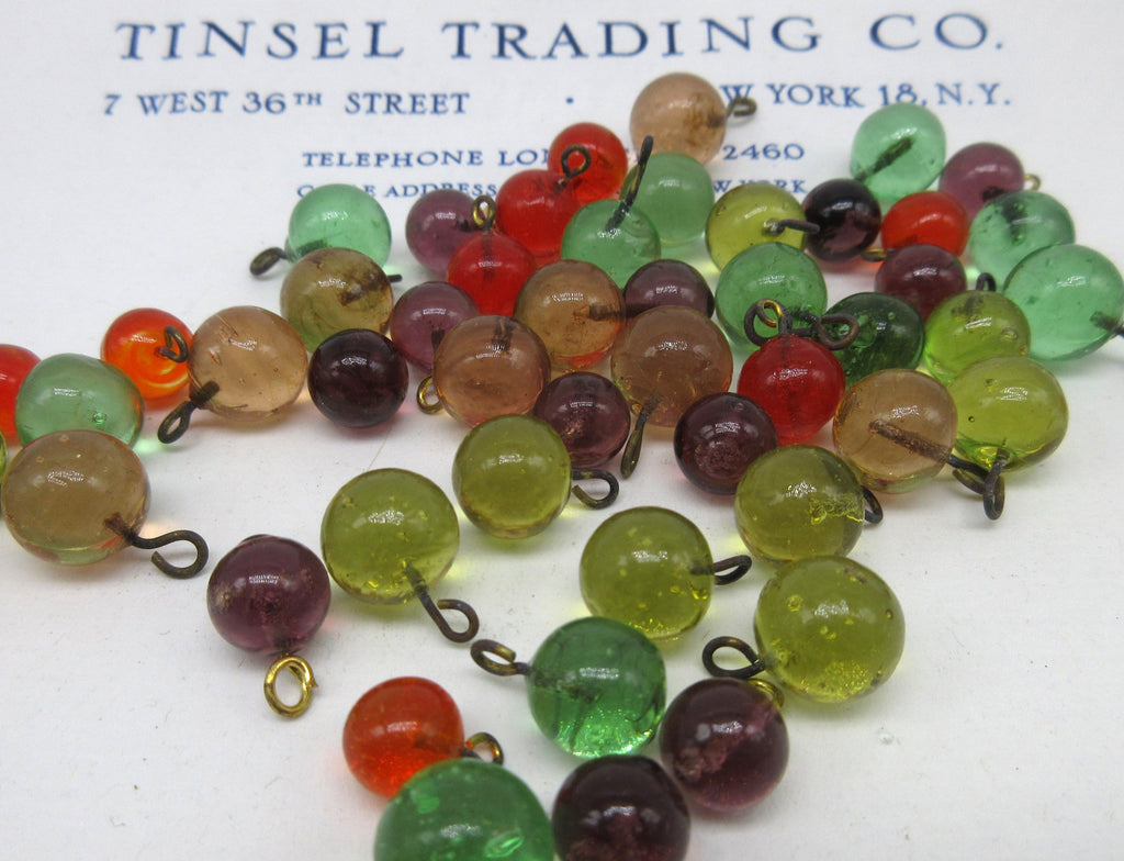 Round Glass Beads With Loops Multiple Colors 3/16 12 Pcs SALE