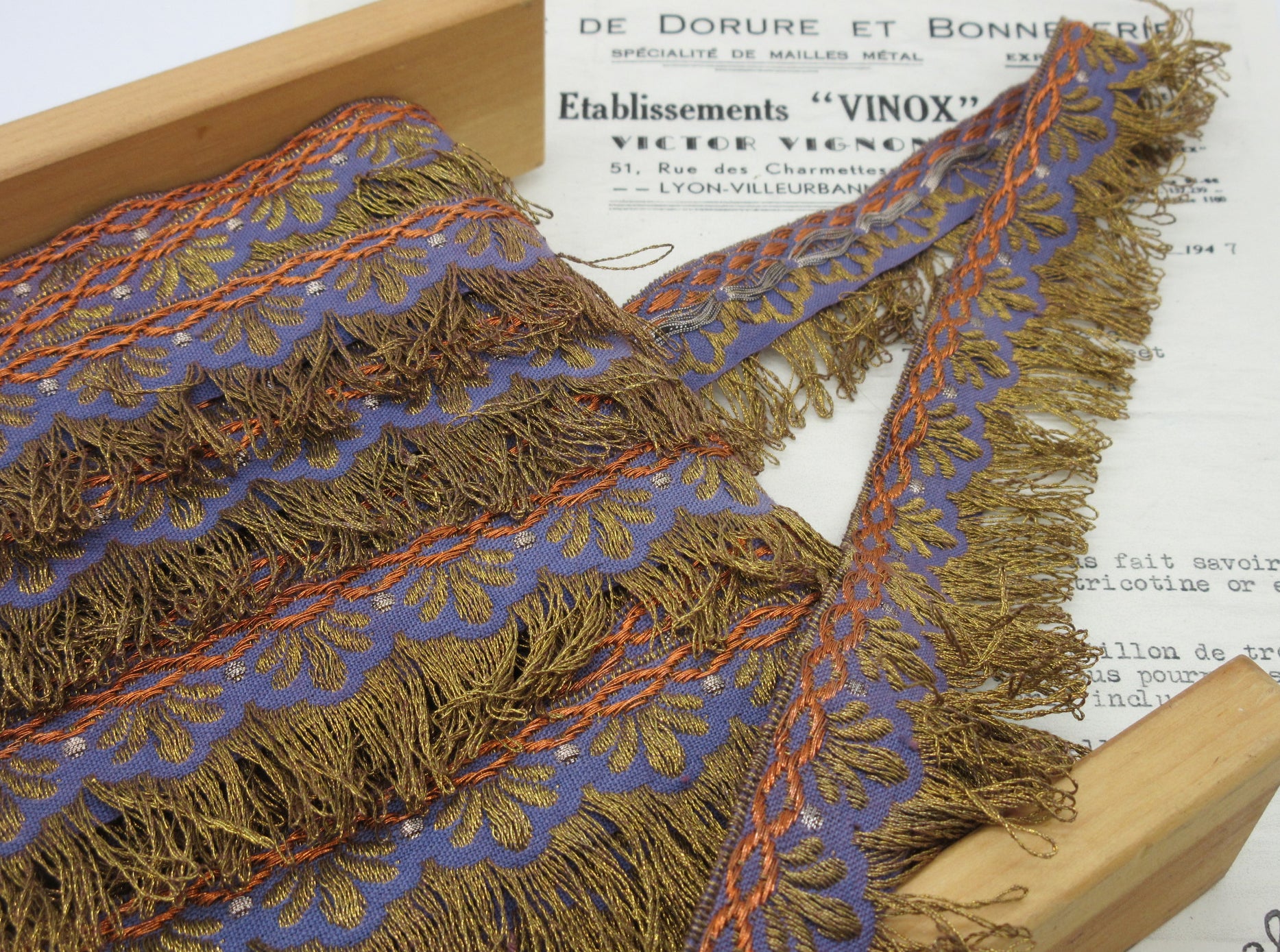 Blue Fancy Ribbon Looped Fringe