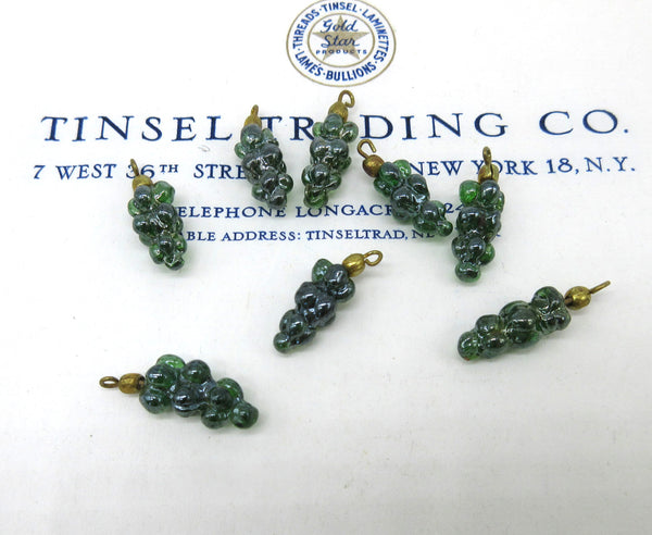Asst Colors Grape Glass Beads w/Loop 3/4" 8 Pcs