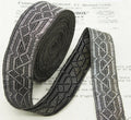 Black/Silver Deco Galloon Trim  1 1/4"