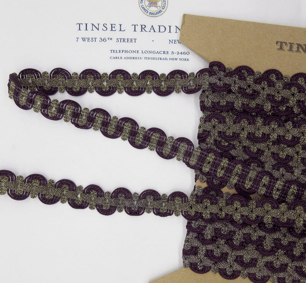 Dark Gold Metallic Wavy Trim 2 Colors 5/8"