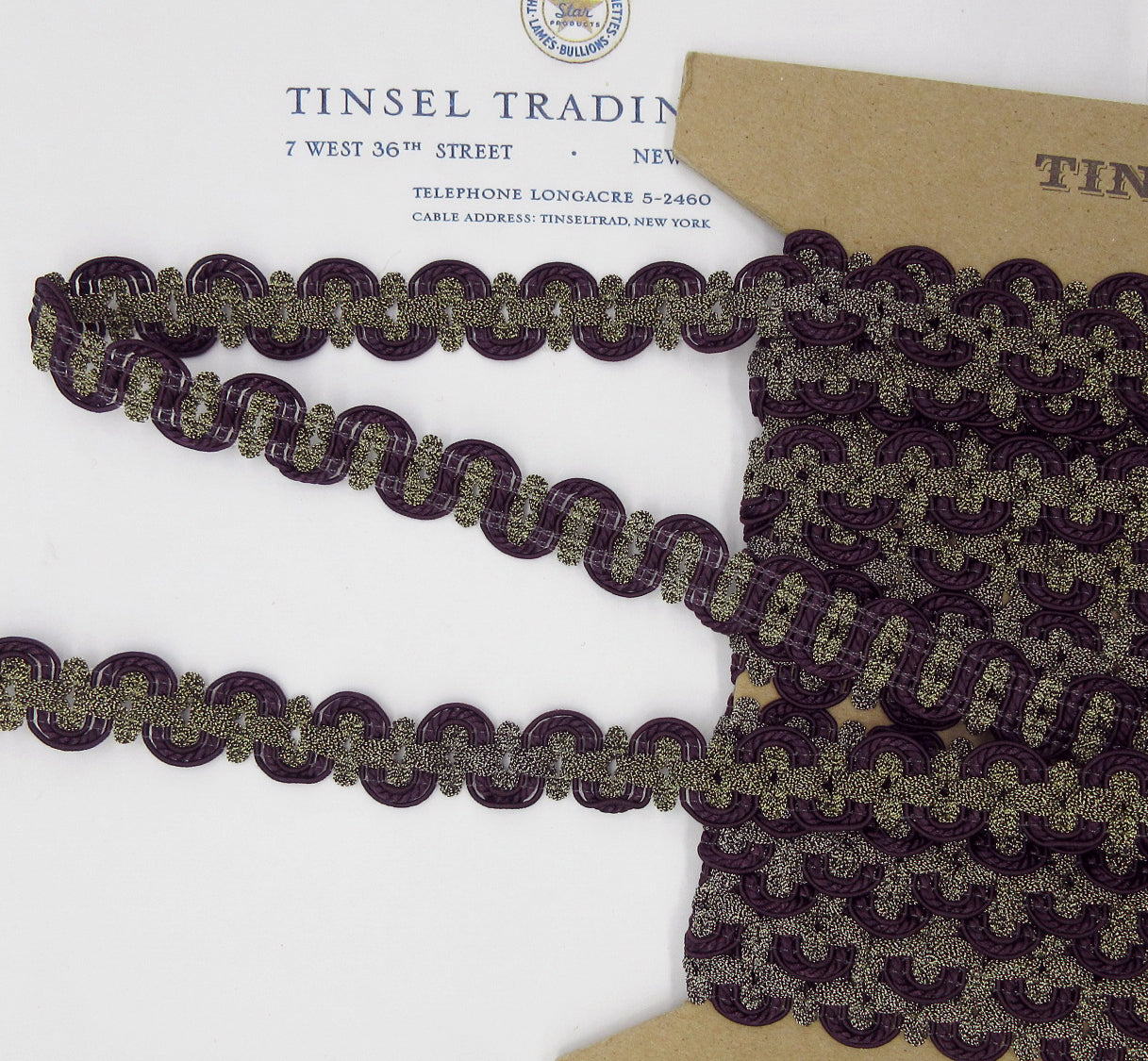 Dark Gold Metallic Wavy Trim 2 Colors 5/8"