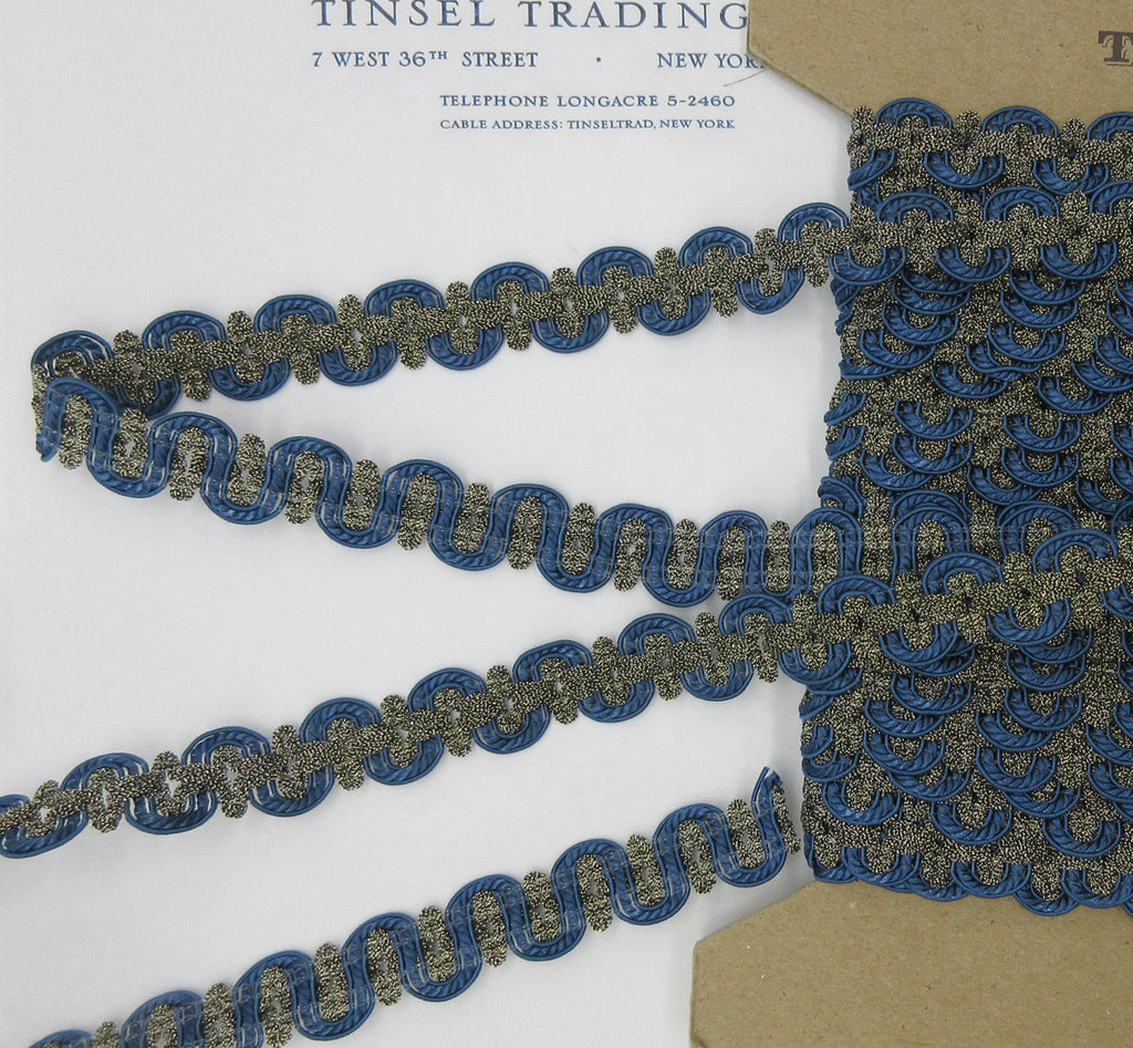 Dark Gold Metallic Wavy Trim 2 Colors 5/8"