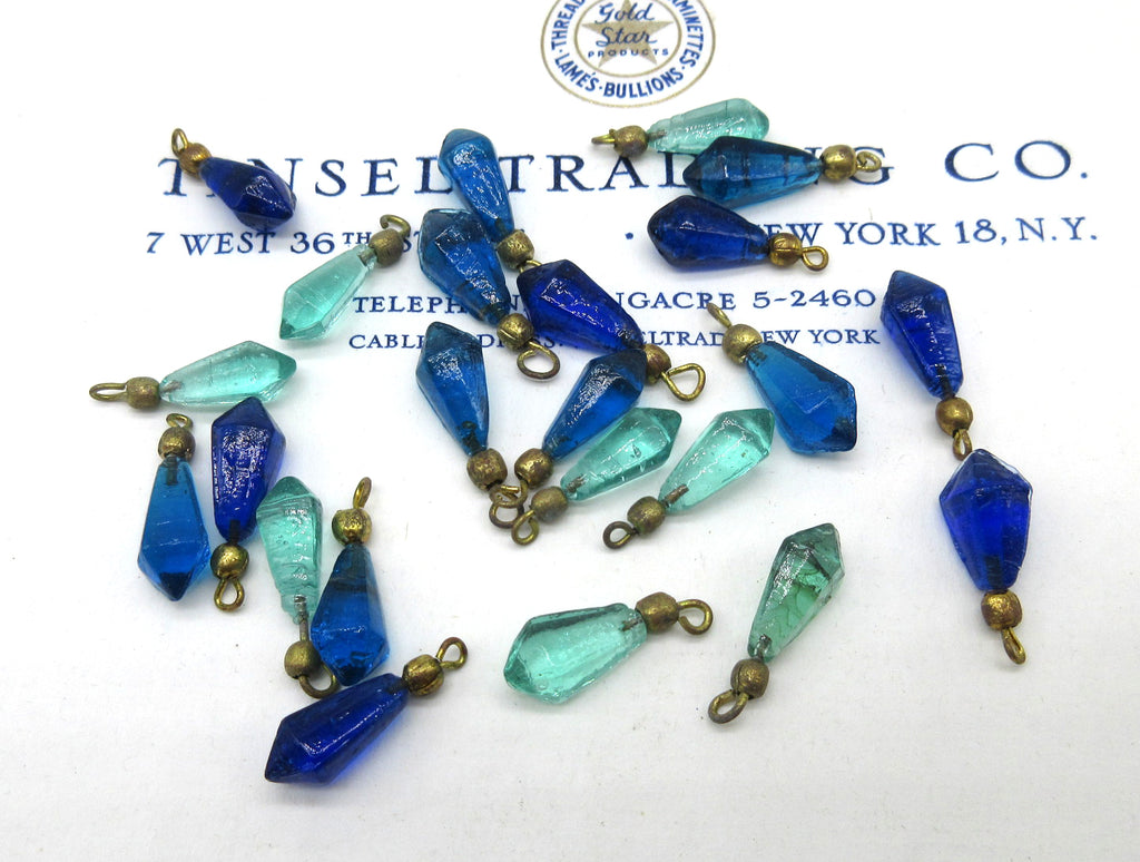Asst Colors Glass Bead Drop w/Loop 3/4" 8 Pcs