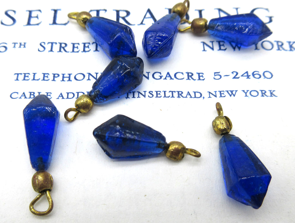 Asst Colors Glass Bead Drop w/Loop 3/4" 8 Pcs