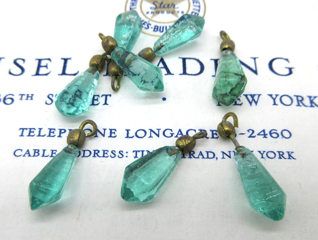 Asst Colors Glass Bead Drop w/Loop 3/4" 8 Pcs