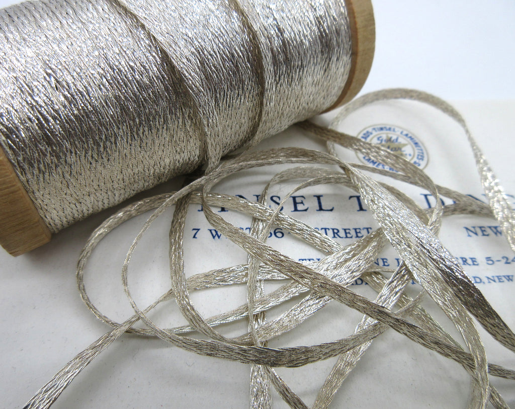Flat Silver Thread Mesh Metallic Trim 1/8" 2 Yards