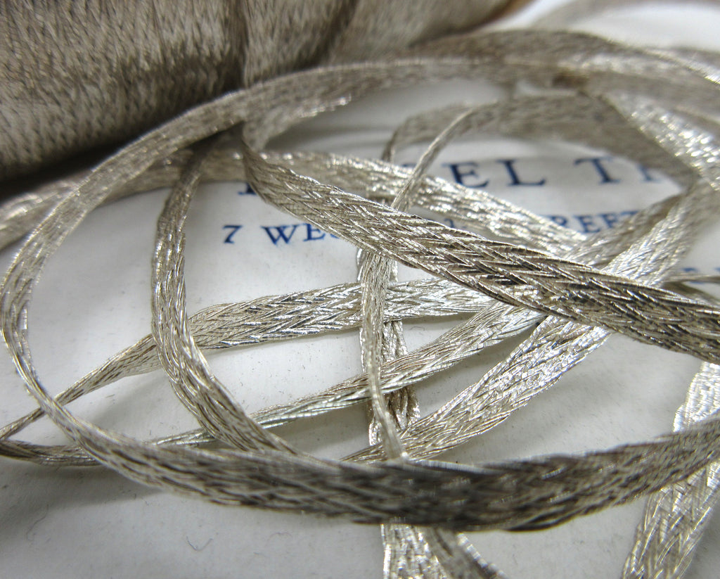 Flat Silver Thread Mesh Metallic Trim 1/8" 2 Yards