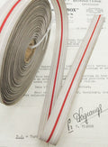 Silver Metallic Wire Trim with Red Stripe 7/8"
