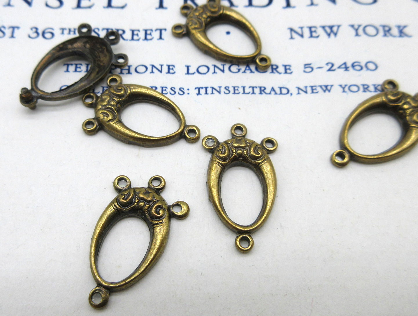 Gold and Silver Oval w/Loops Stampings 6 Pcs