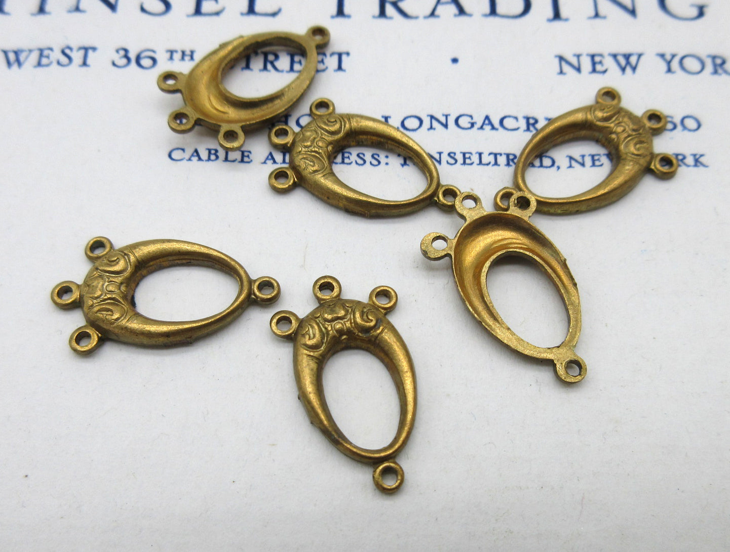 Gold and Silver Oval w/Loops Stampings 6 Pcs
