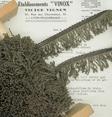 Dark Gold & Silver Metallic Loop Fringe - SALE
