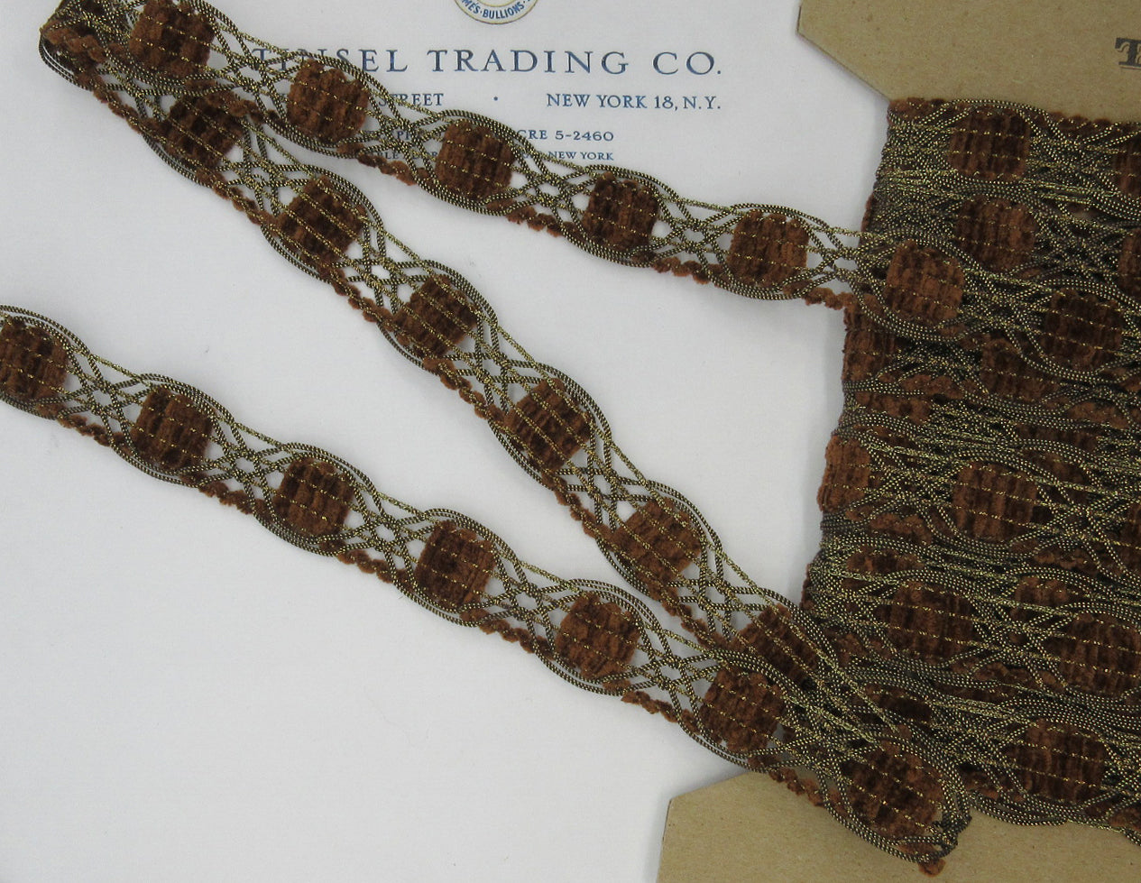 Dark Gold Metallic w/Velvet Chenille  7/8" Asst Colors