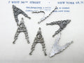 V Shape Floral Dark Gold Silver Stampings 6 Pcs