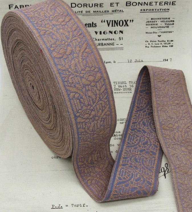 Lavender/Pinkish Metallic Galloon Trim