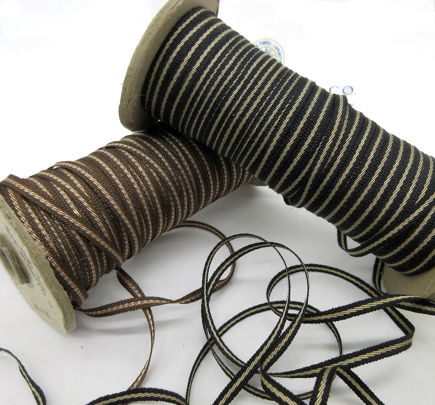 1 Stripe Tiny Ribbon 2 colors 6 Yards 1/8"