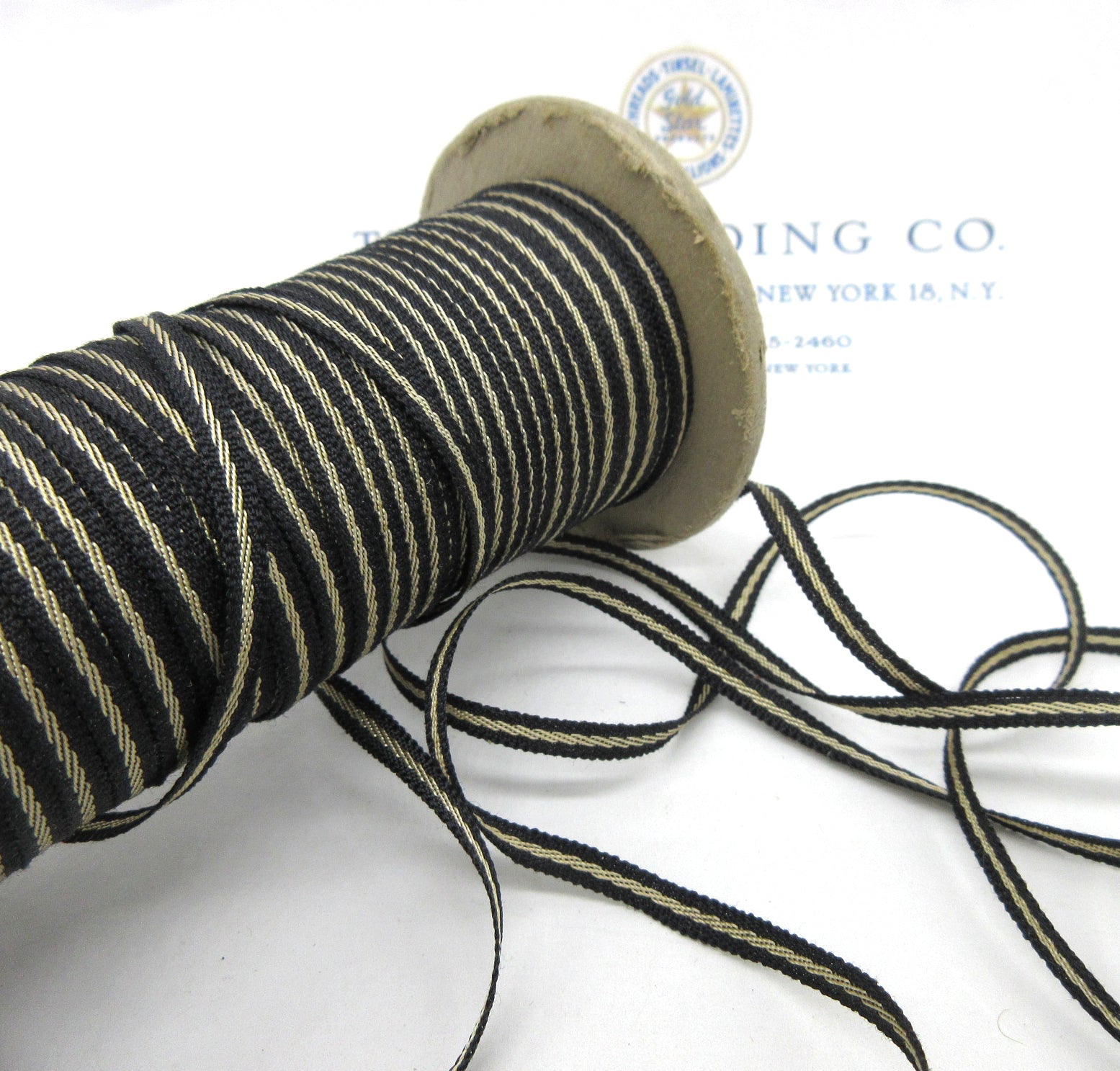 1 Stripe Tiny Ribbon 2 colors 6 Yards 1/8"