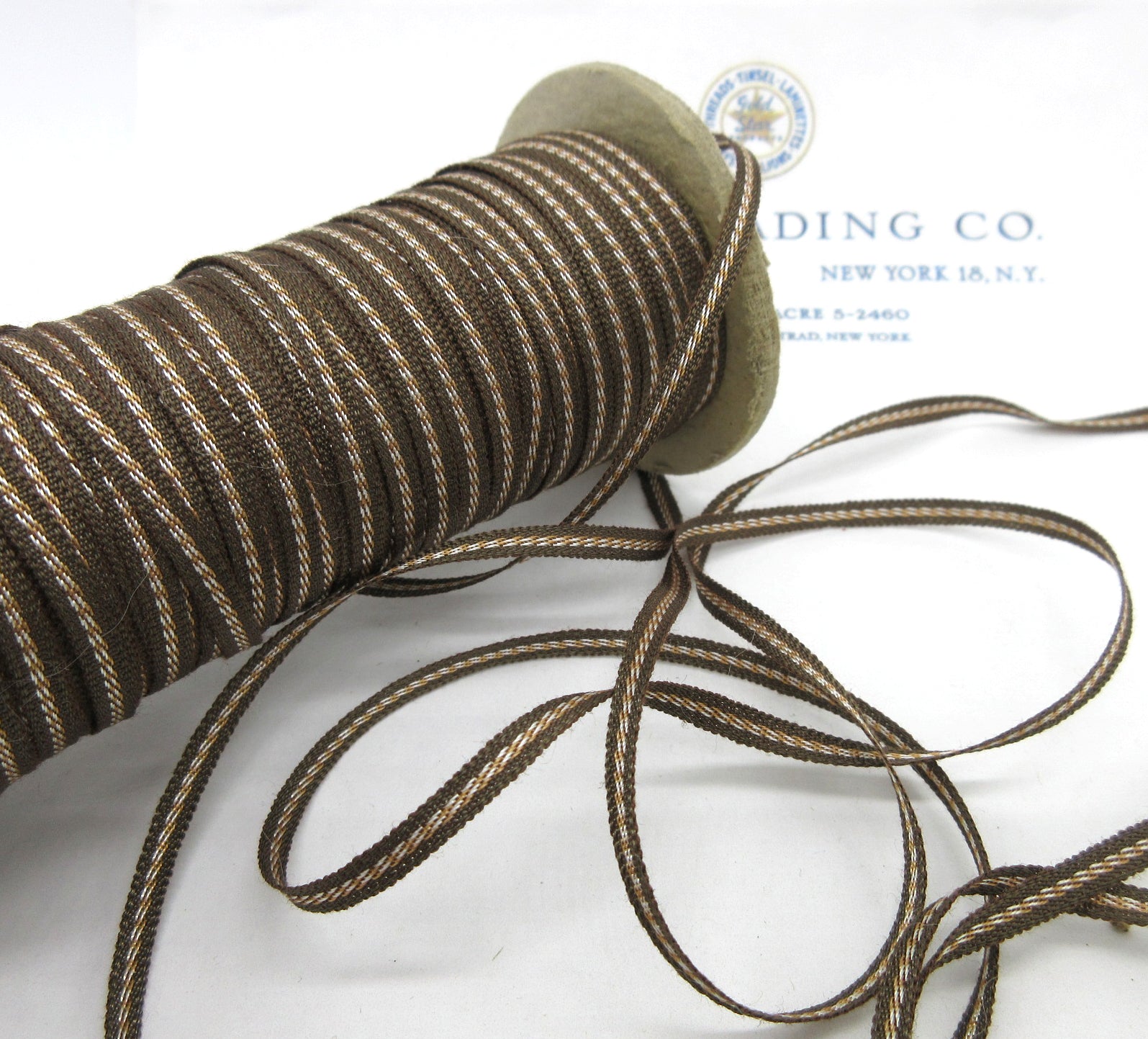 1 Stripe Tiny Ribbon 2 colors 6 Yards 1/8"