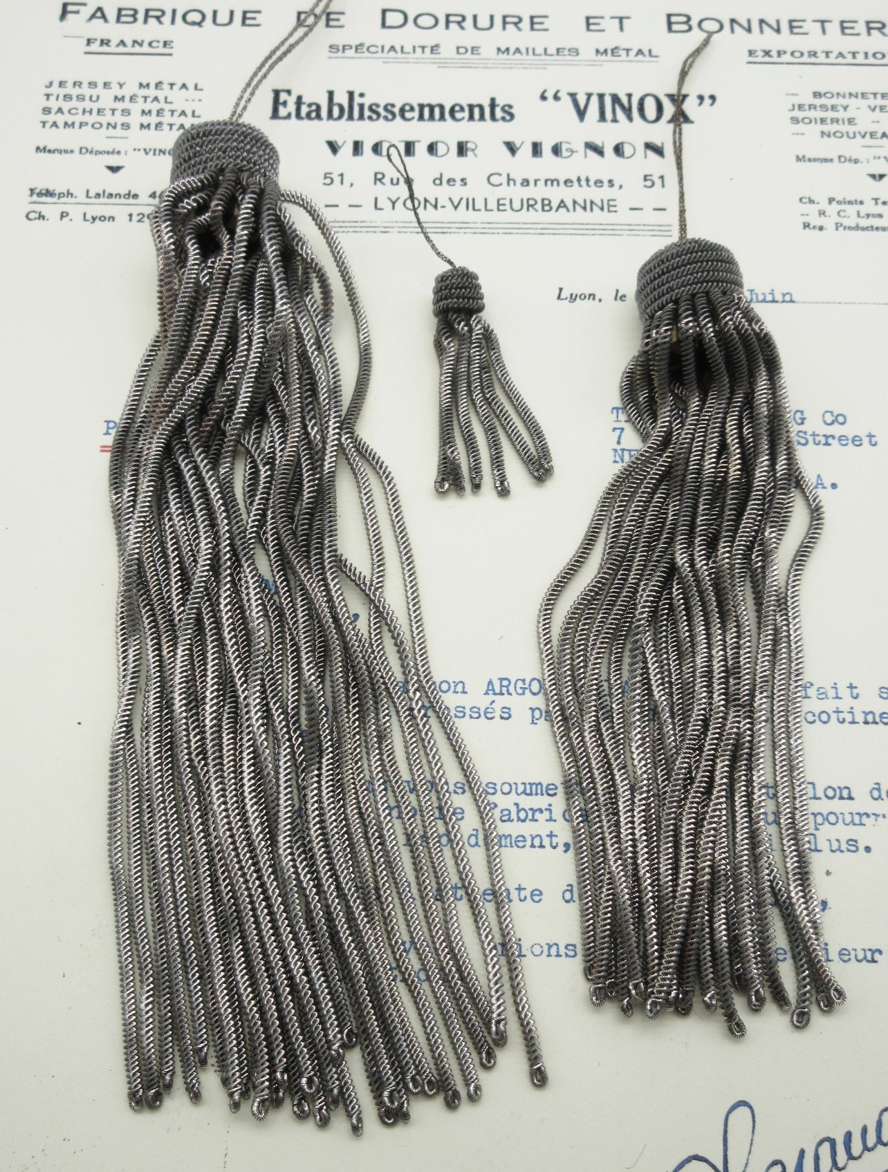 Pewter Metallic Bullion Tassels - 4 Sizes