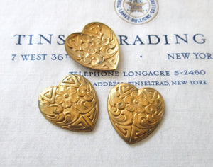 Gold Floral Heart Stamping 3 Pcs