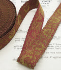 Deep Red/Gold Metallic Galloon Trim 1-1/4"